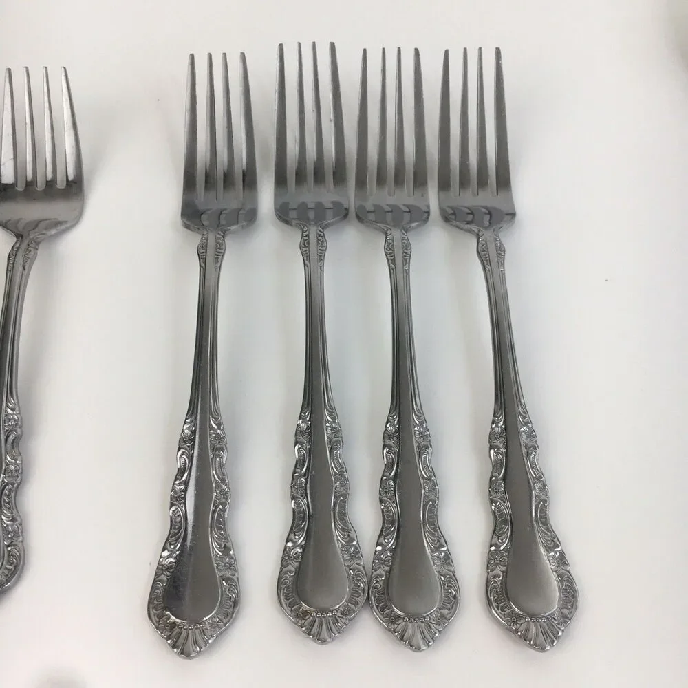 20pc FLORAL TIARA Reed & Barton Select Stainless Flatware  Forks Service for 4